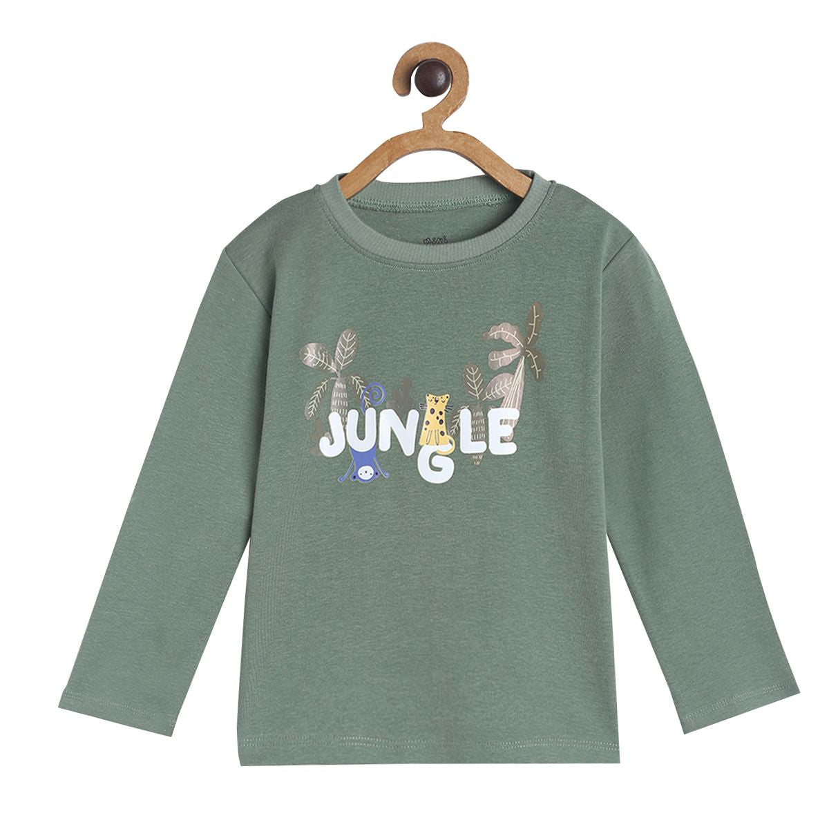 Pack of 1 knit t-shirt - olive for 3-6 Months