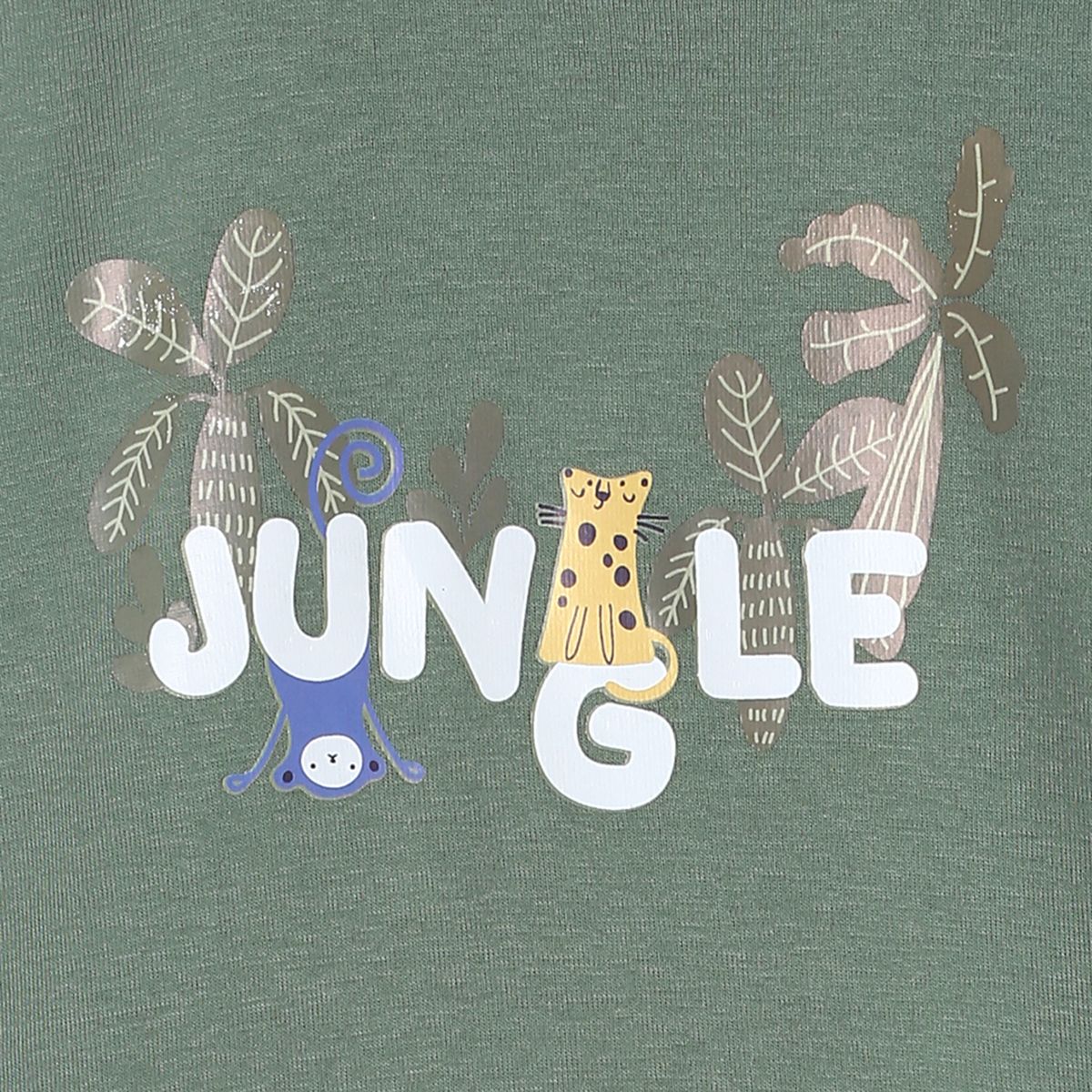 Pack of 1 knit t-shirt - olive for 3-6 Months