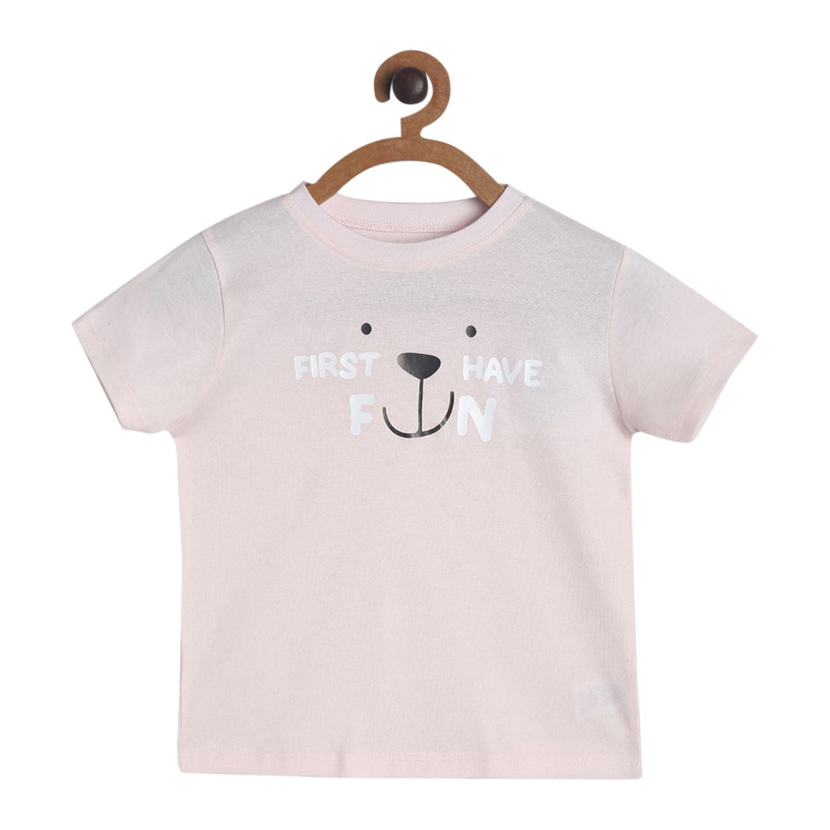 Pack of 1 knit t-shirt - light pink for 3-6 Months