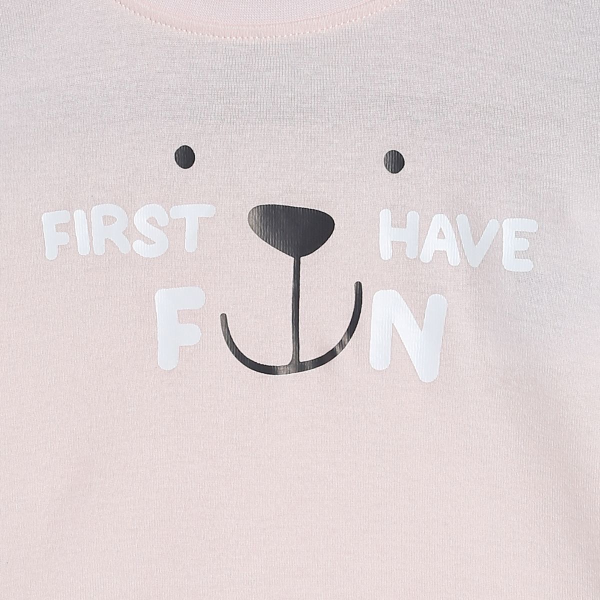 Pack of 1 knit t-shirt - light pink for 3-6 Months