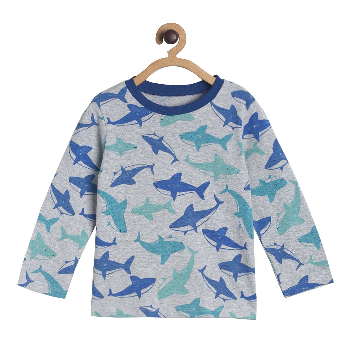 Pack of 1 knit t-shirt - grey for 3-6 Months