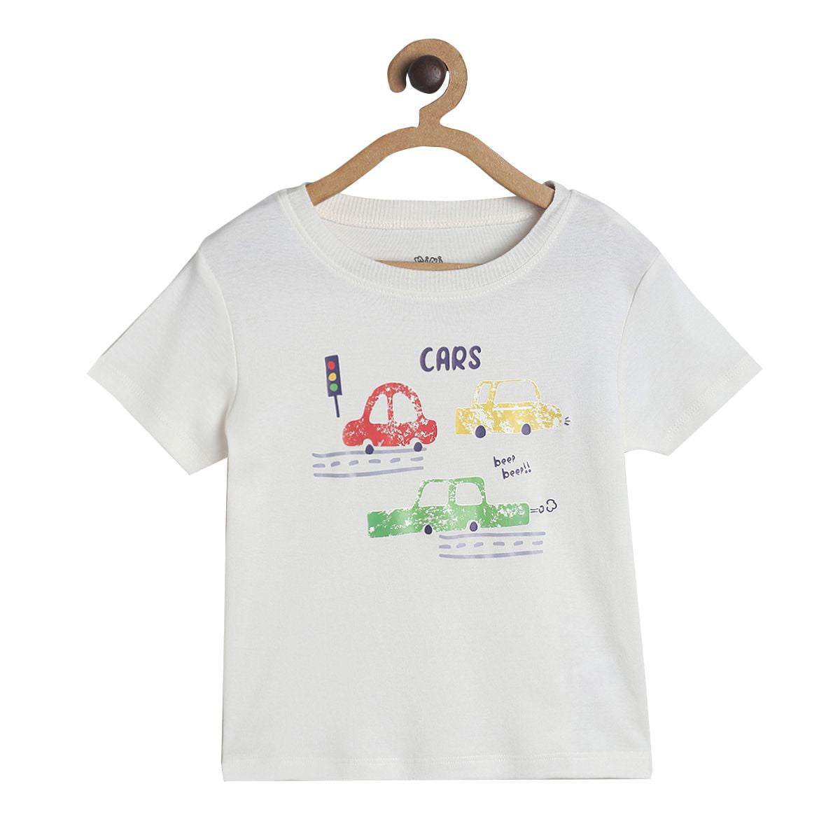 Pack of 1 knit t-shirt - marshmallow for 3-6 Months