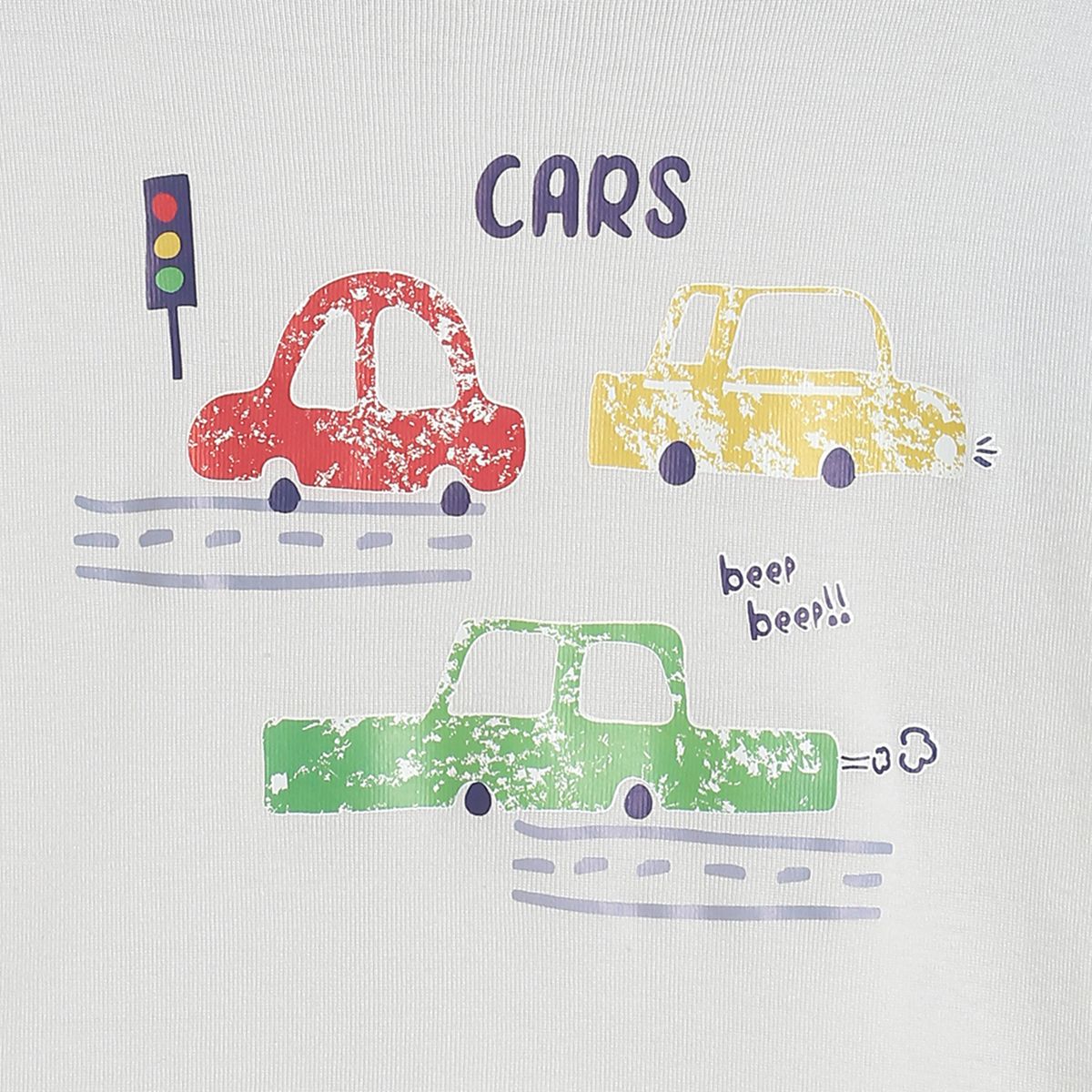 Pack of 1 knit t-shirt - marshmallow for 3-6 Months