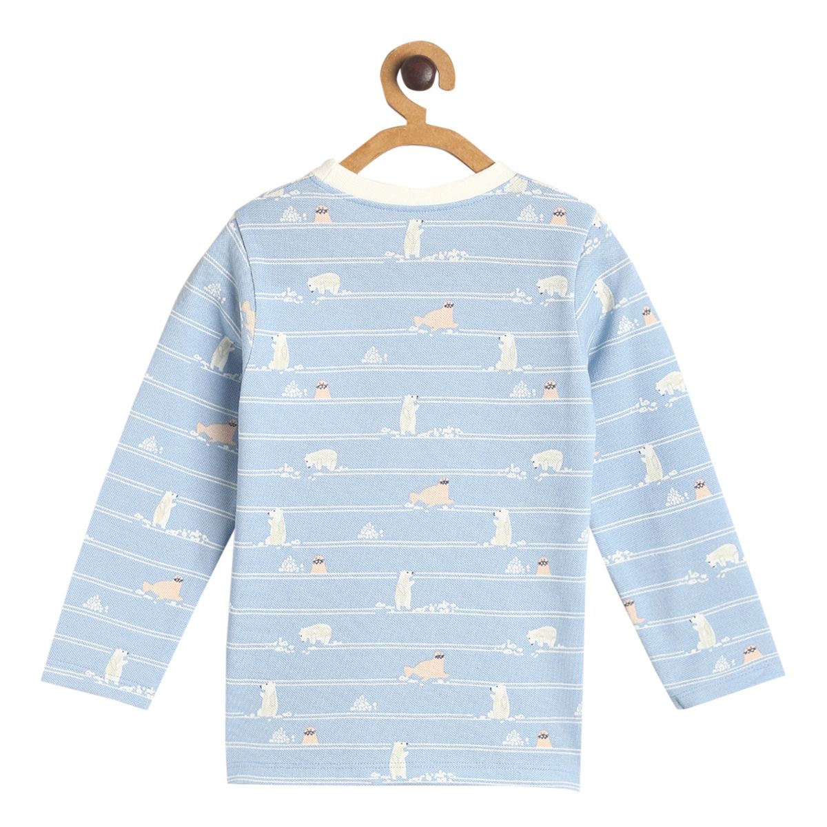 Pack of 1 knit t-shirt - blue for 3-6 Months