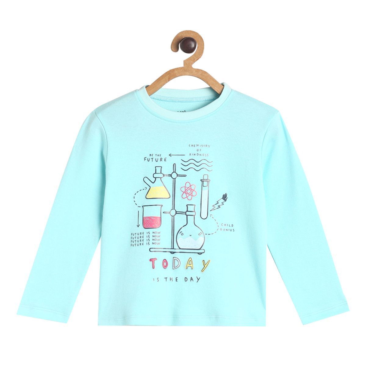 Pack of 1 knit t-shirt - aqua for 3-6 Months