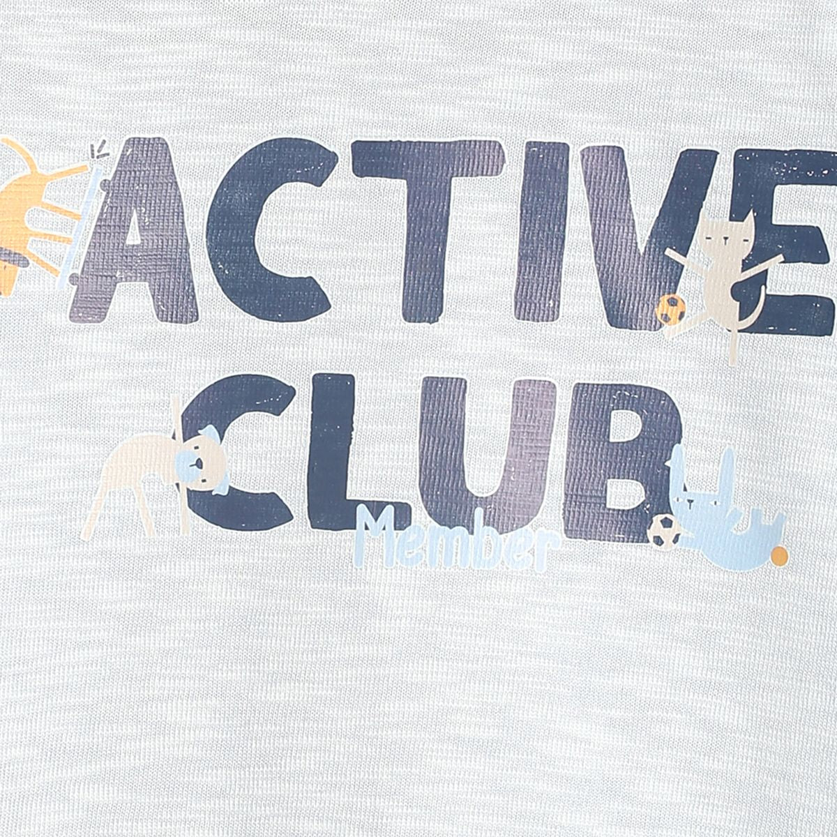 Pack of 1 knit t-shirt - grey for 3-6 Months
