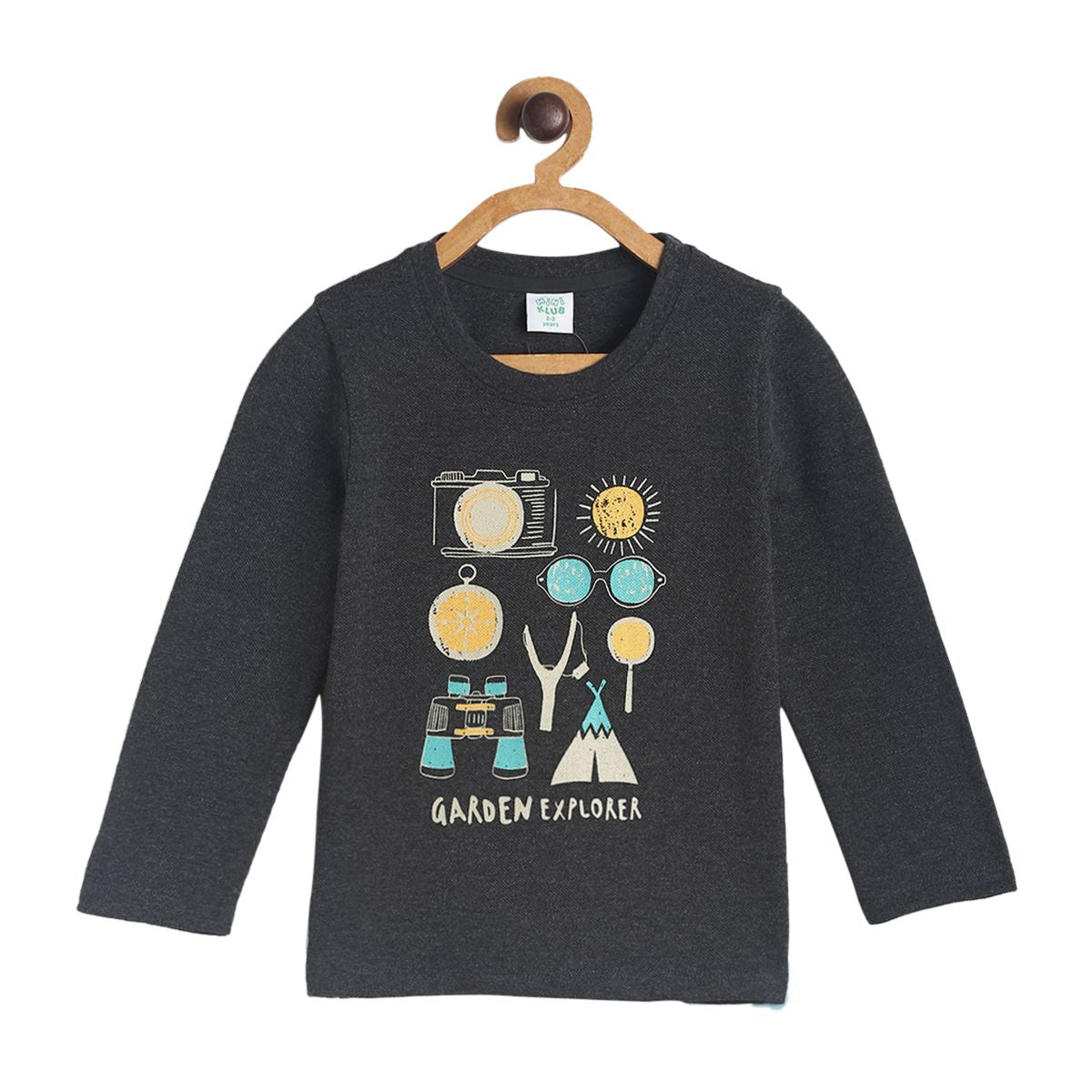 Pack of 1 knit t-shirt - black for 3-6 Months