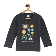 Pack of 1 knit t-shirt - black for 3-6 Months