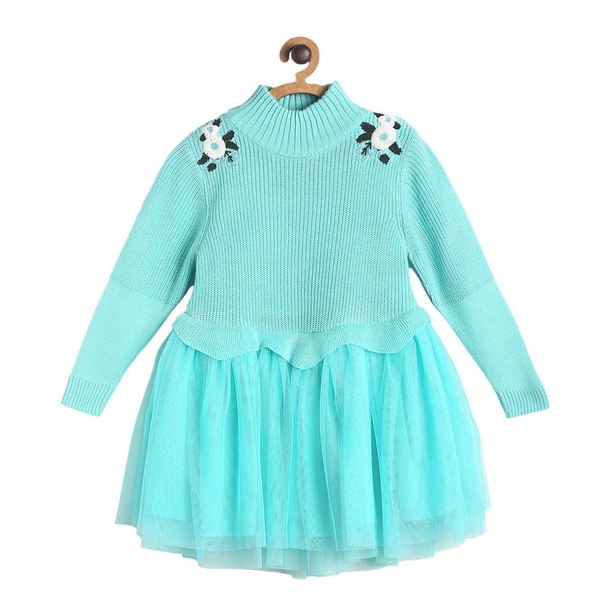 Pack of 1 sweater dress - aqua for 3-6 Months