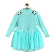 Pack of 1 sweater dress - aqua for 3-6 Months