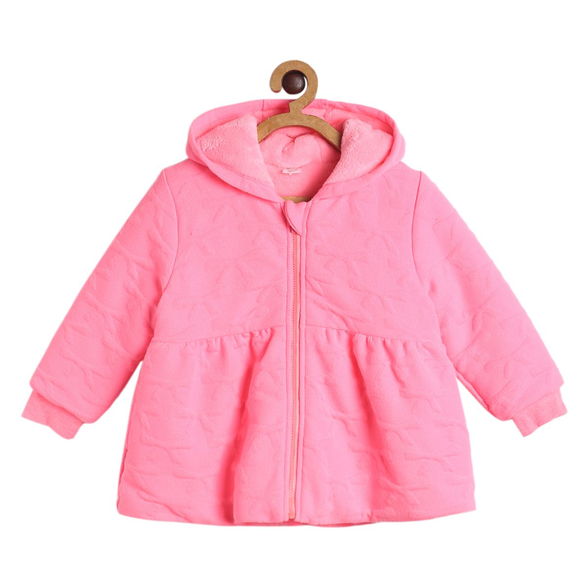 Pack of 1 knit hooded jacket - pink for 3-6 Months
