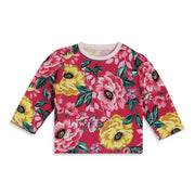 Baby Girls Pink Floral Printed Cotton T-Shirt Regular Fit Casual Kids Top