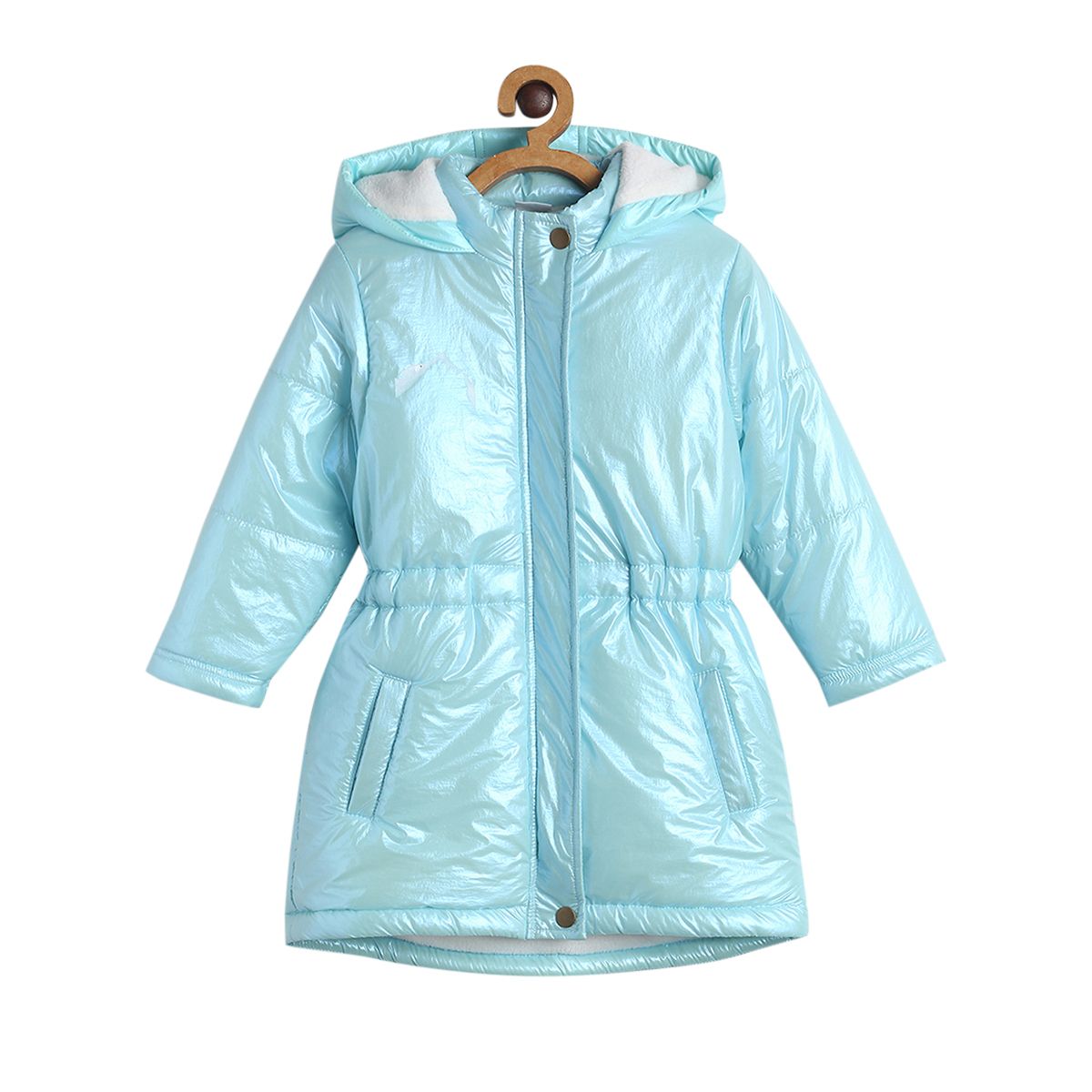 Pack of 1 hooded long jacket - aqua for 3-6 Months