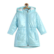 Pack of 1 hooded long jacket - aqua for 3-6 Months