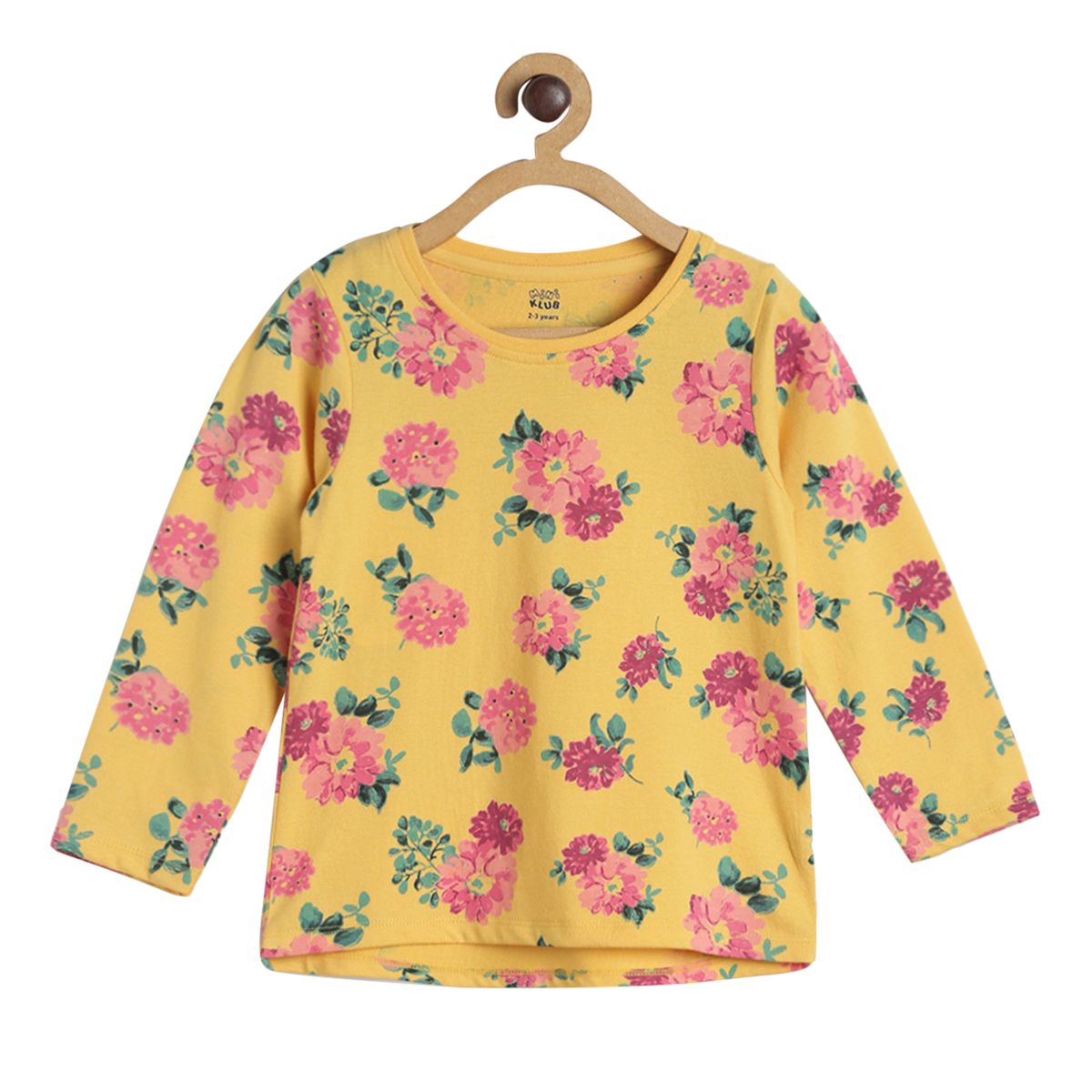 Pack of 2 knit top with denim pinny set - golden red & dark denim blue for 3-6 Months