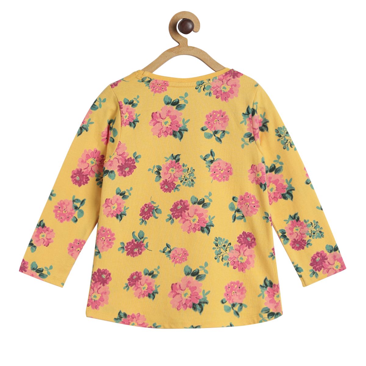 Pack of 2 knit top with denim pinny set - golden red & dark denim blue for 3-6 Months