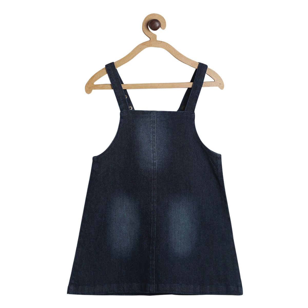 Pack of 2 knit top with denim pinny set - golden red & dark denim blue for 3-6 Months
