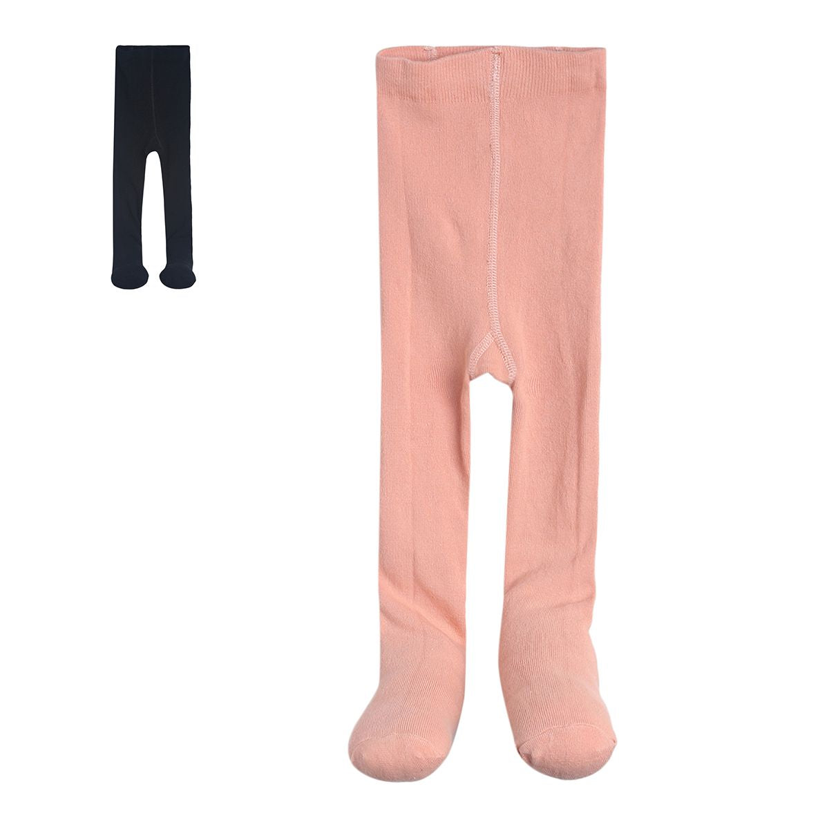 Baby Girls Pink and Black Cotton Blend Footed Tights Pack of 2 Stretchable Regular Fit Everyday Wear
