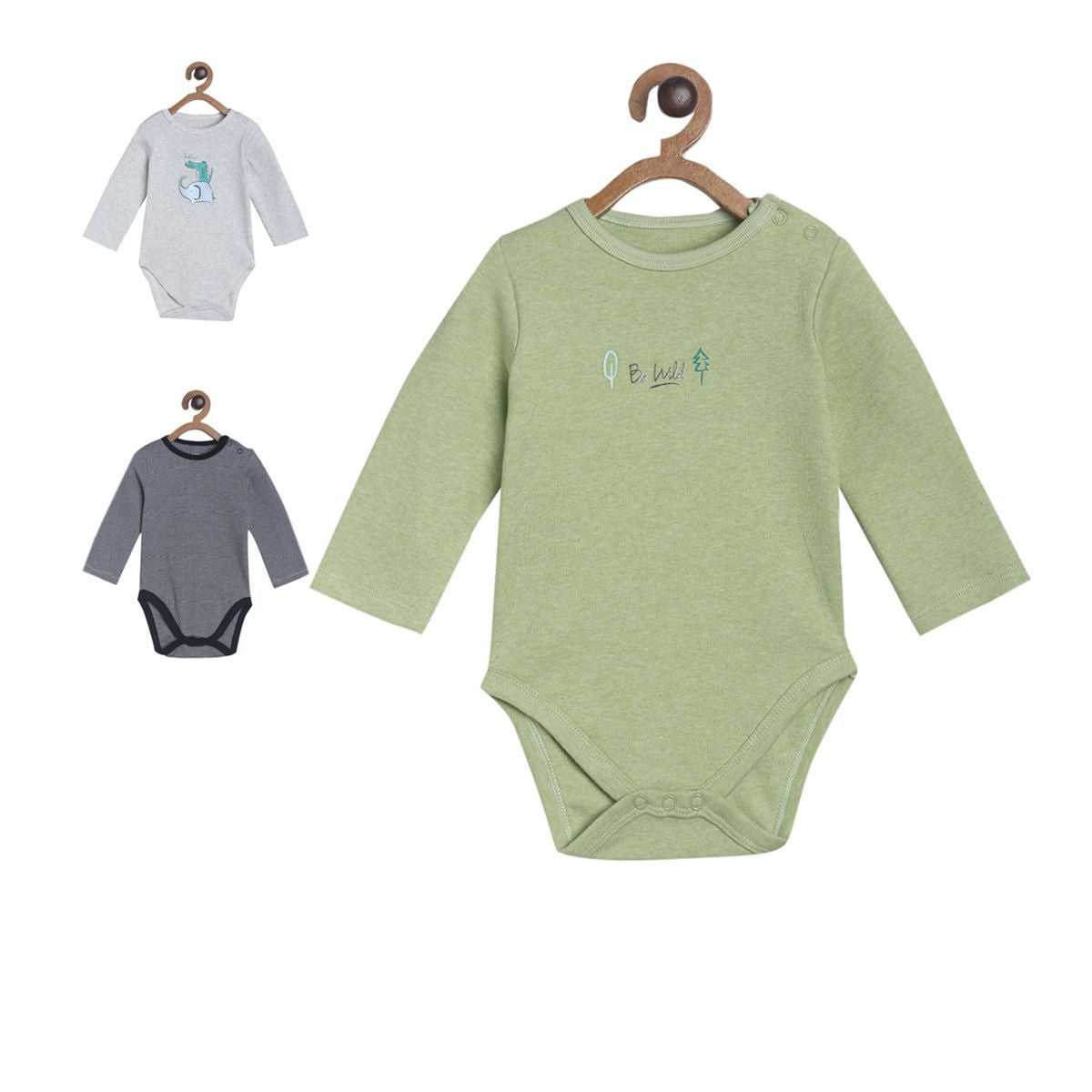 Pack of 3 bodysuit - bottle green for New Born