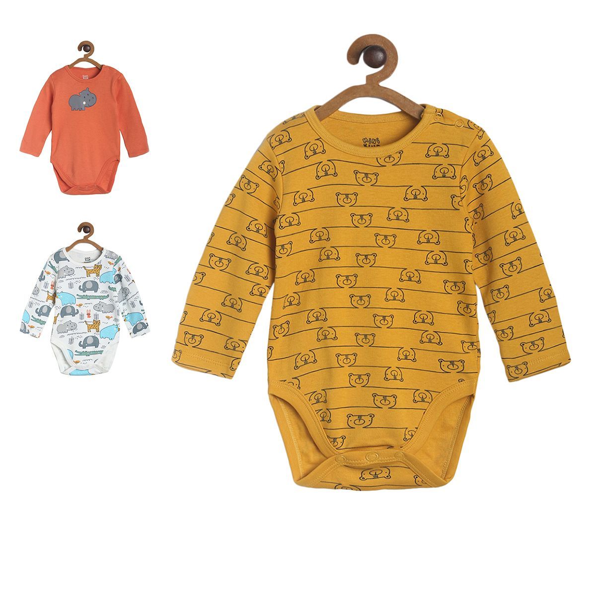 Pack of 3 bodysuit - golden brown for New Born