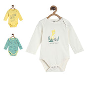 Pack of 3 bodysuit - white, yellow, mint for New Born
