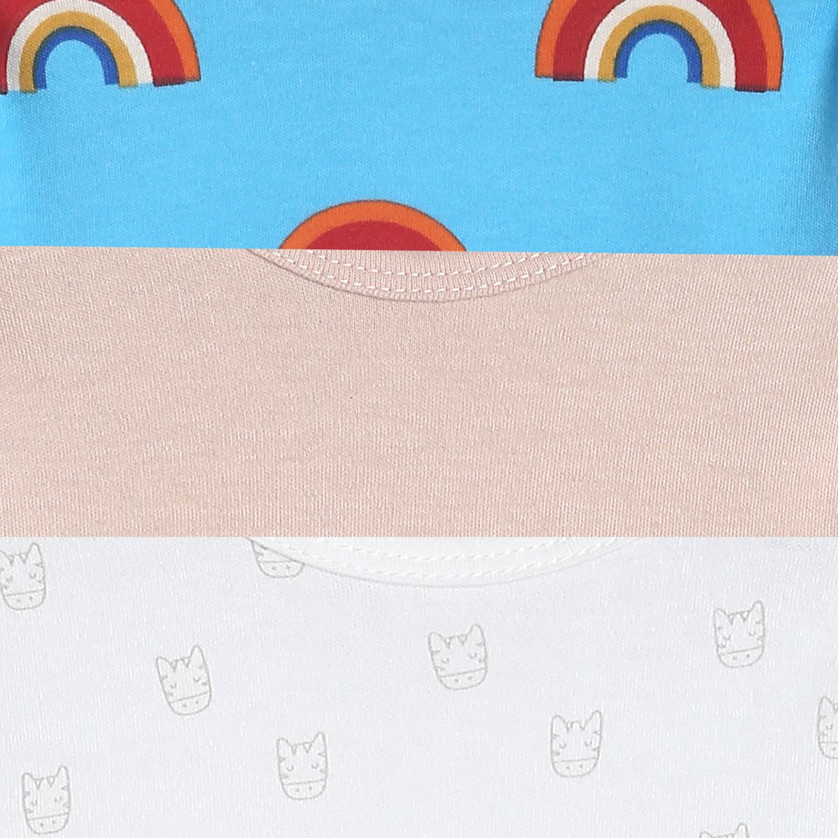 Pack of 3 bodysuit - pink, blue, white for New Born