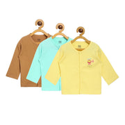 Pack of 3 front open vest - yellow for New Born