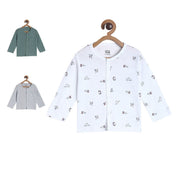 Pack of 3 front open vest - light sky blue for New Born