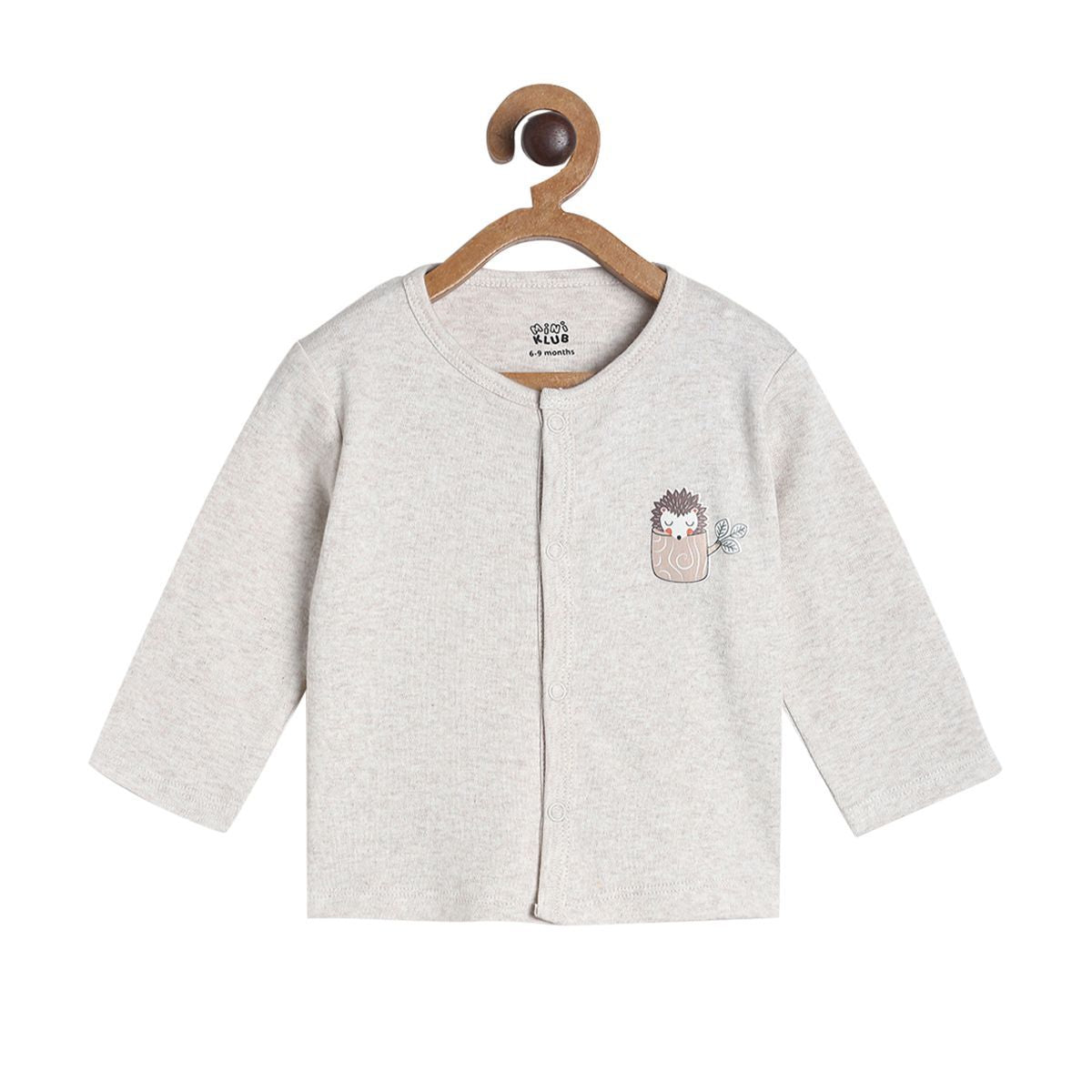 Pack of 3 front open vest - light greyish blue for New Born