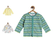 Pack of 3 front open vest - jade green for New Born