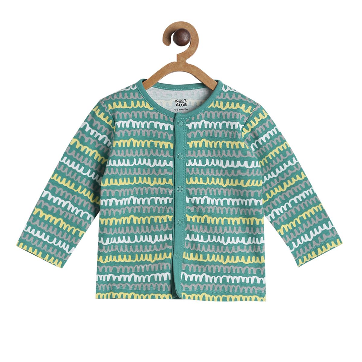 Pack of 3 front open vest - jade green for New Born