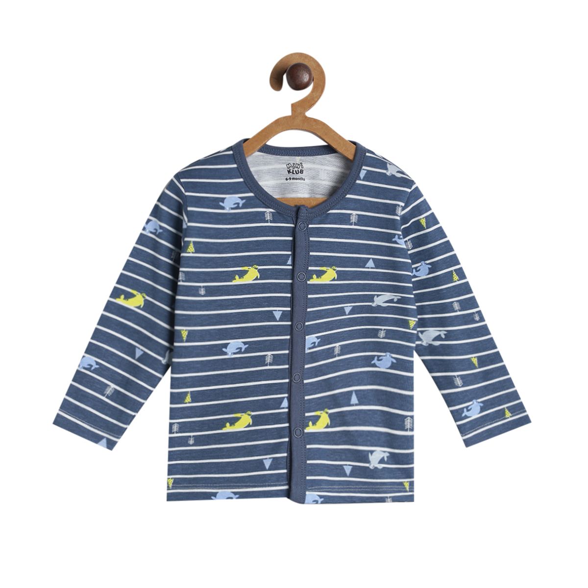 Pack of 3 front open vest - white & blue for New Born
