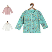 Pack of 3 front opn vest - turquoise green for New Born