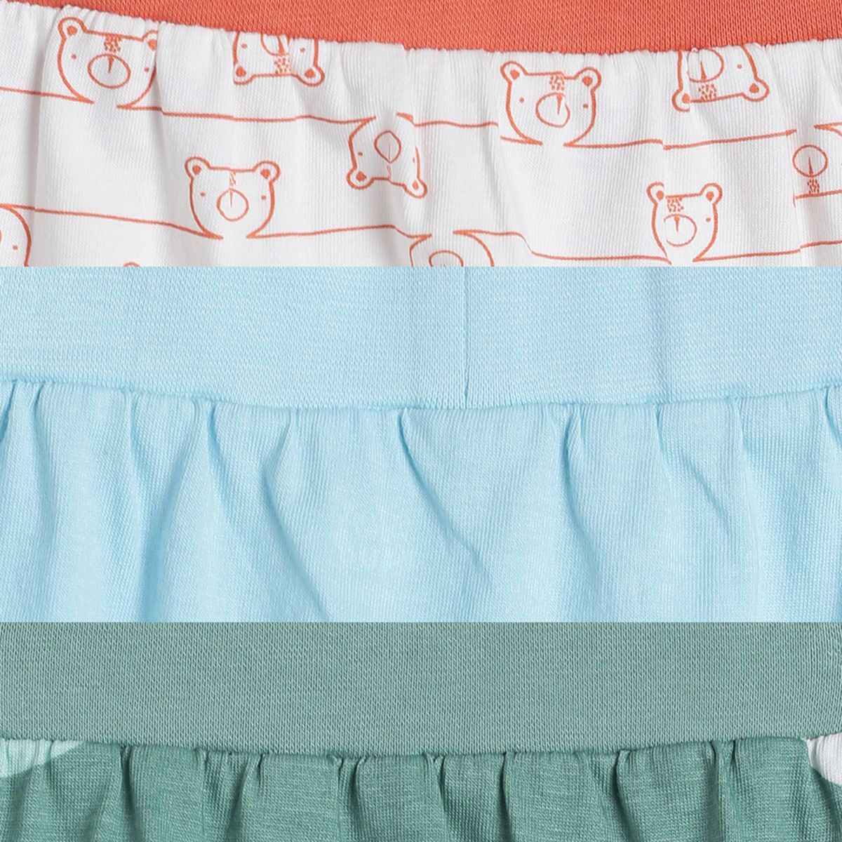 Pack of 3 knit bottom - white & red for 0-3 Months