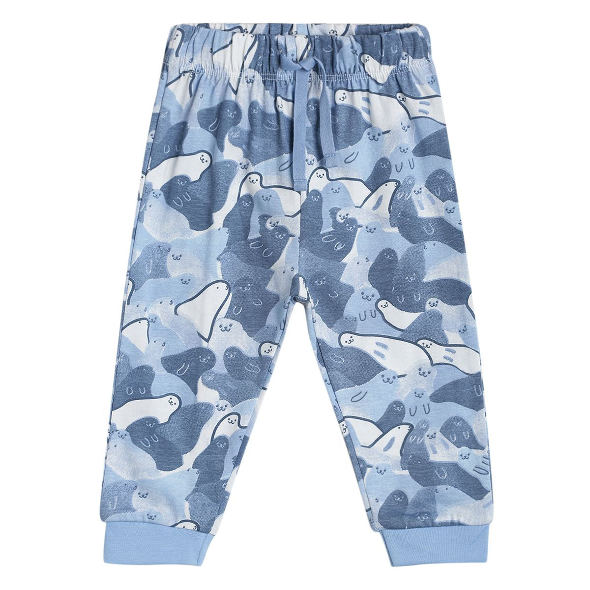 Pack of 3 knit bottom - light blue & blue for 0-3 Months