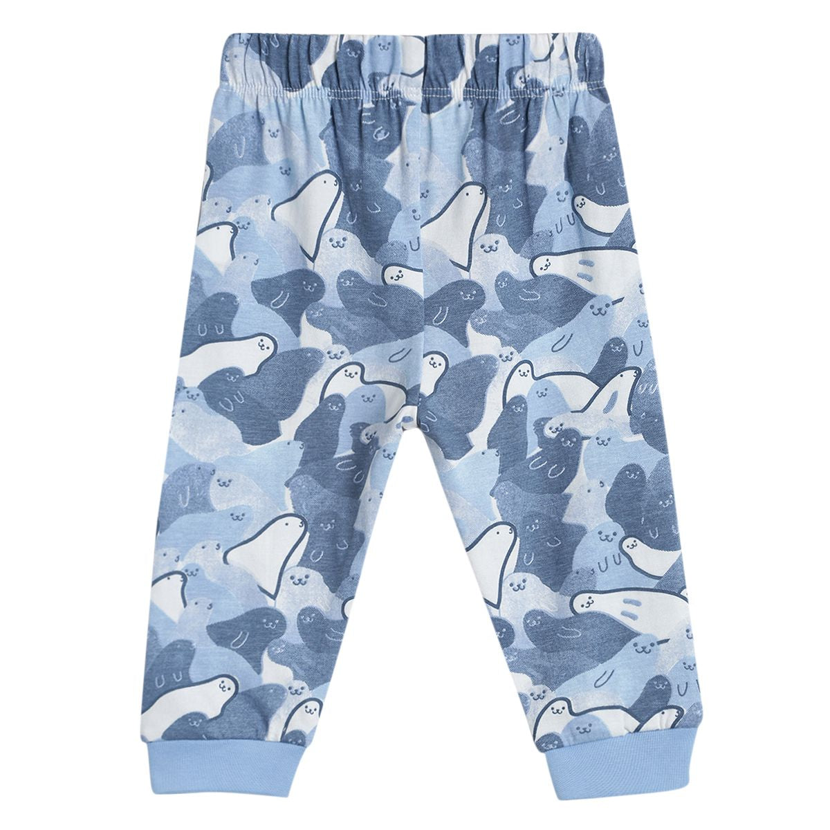 Pack of 3 knit bottom - light blue & blue for 0-3 Months