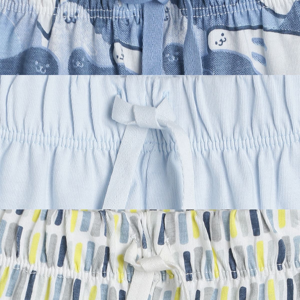 Pack of 3 knit bottom - light blue & blue for 0-3 Months