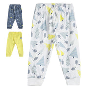 Pack of 3 knit bottom - white & sky blue for 0-3 Months