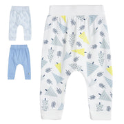 Pack of 3 knit bottom - light blue white & lightsteelblue for 0-3 Months