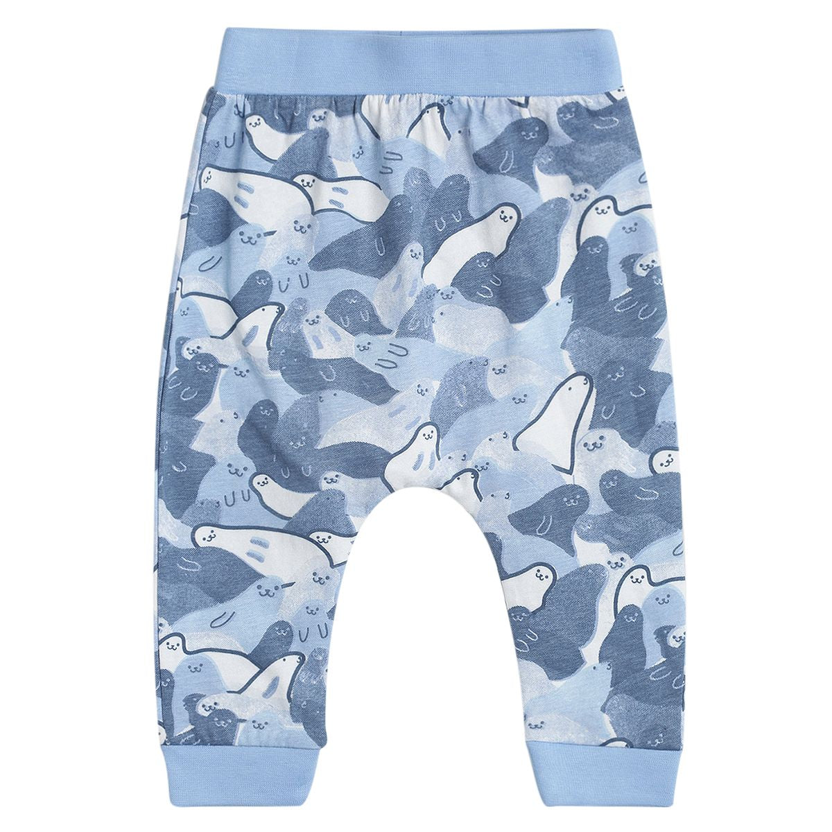 Pack of 3 knit bottom - marshmallow and navy for 0-3 Months