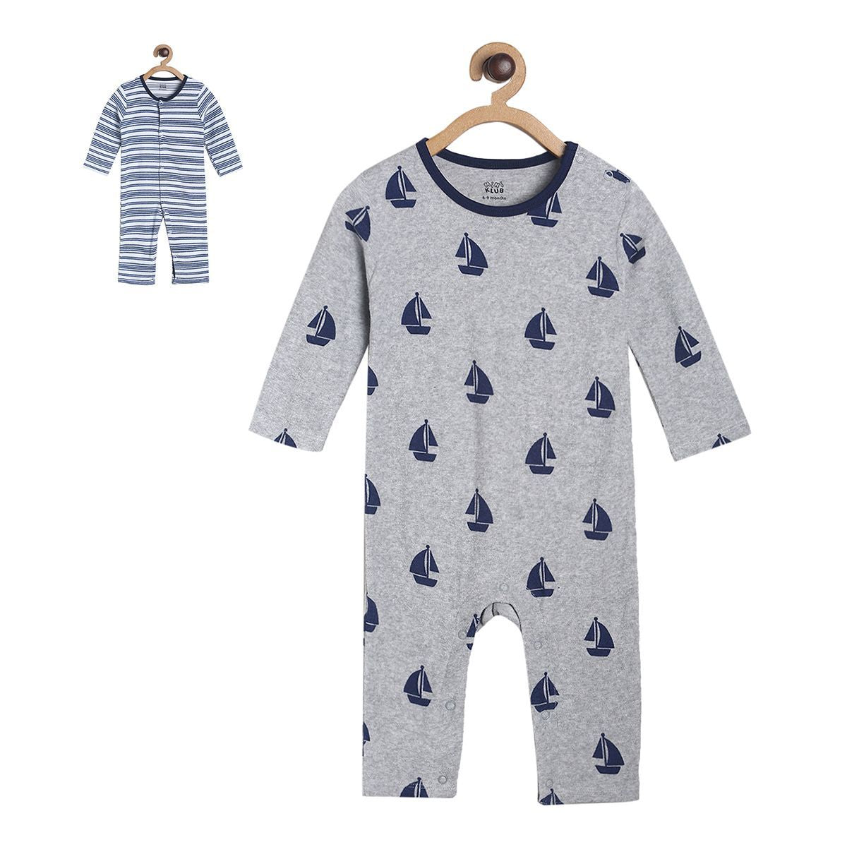 Pack of 2 romper - light grey for New Born