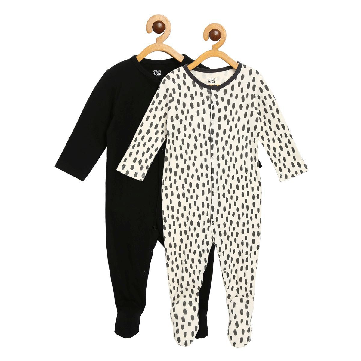 Pack of 2 sleepsuit - white & blue for New Born