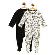 Pack of 2 sleepsuit - white & blue for New Born