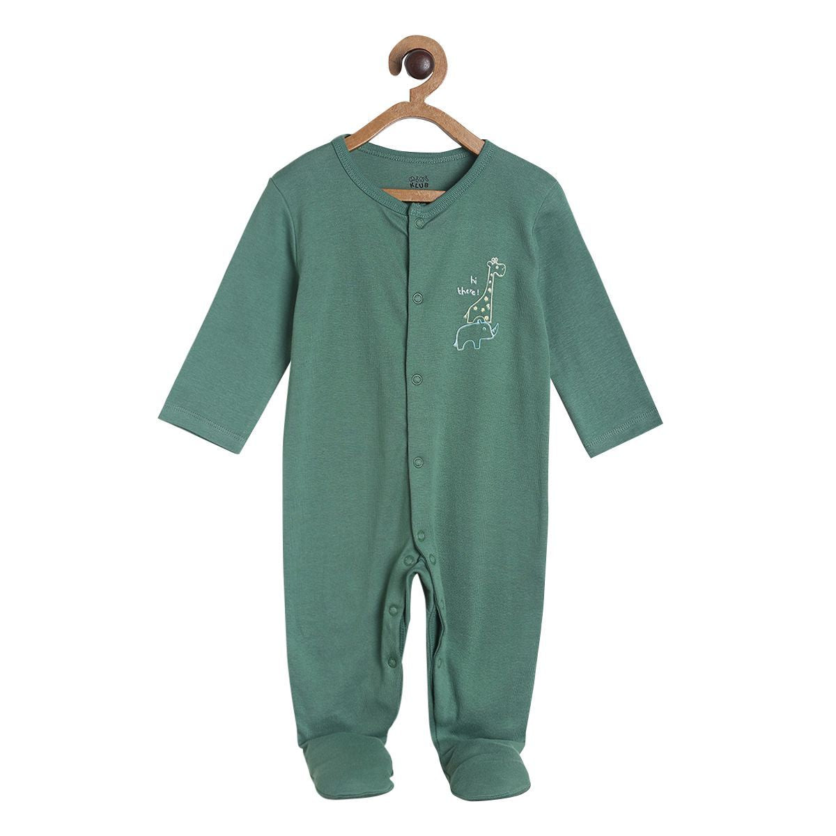 Pack of 2 sleepsuit - dark green for New Born