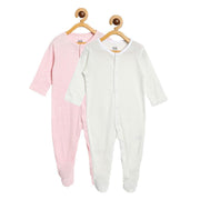 Pack of 2 sleepsuit - white & baby pink for New Born