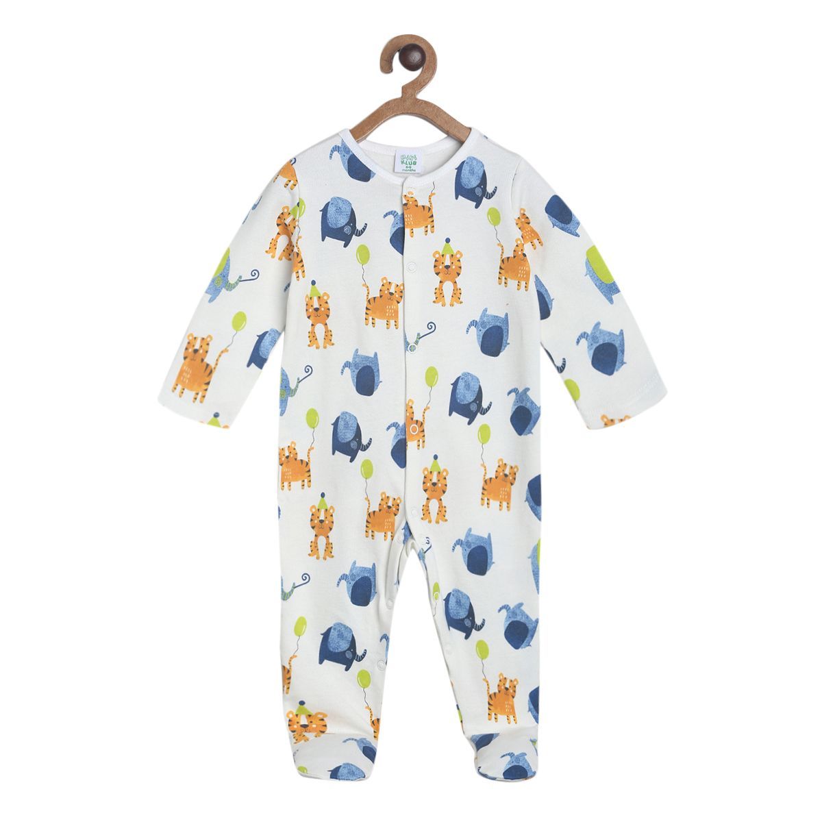Pack of 2 sleepsuit - white & blue for New Born