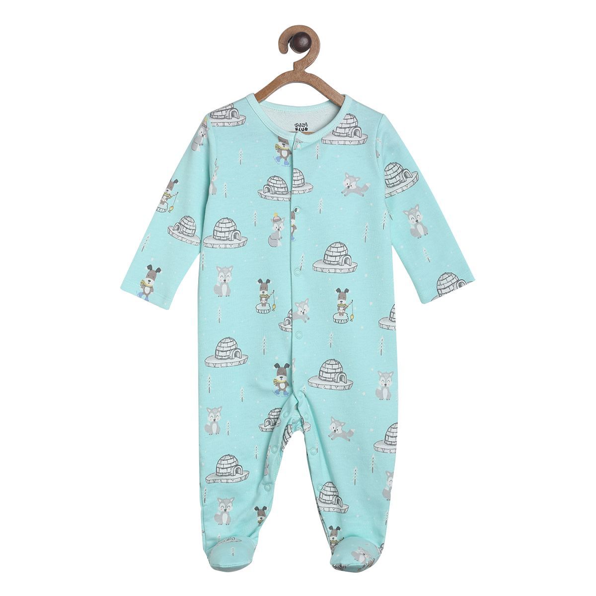 Pack of 2 sleepsuit - turquoise blue for New Born