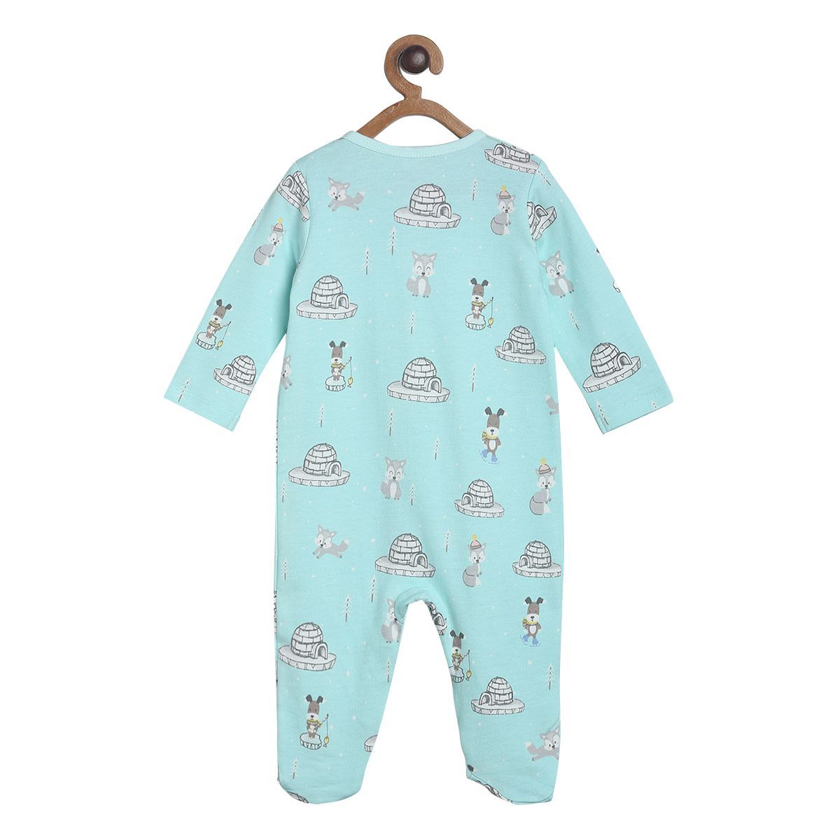 Pack of 2 sleepsuit - turquoise blue for New Born