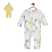 Pack of 2 sleepsuit - yellow and grey for New Born