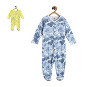 Pack of 2 sleepsuit - yellow and blue for New Born